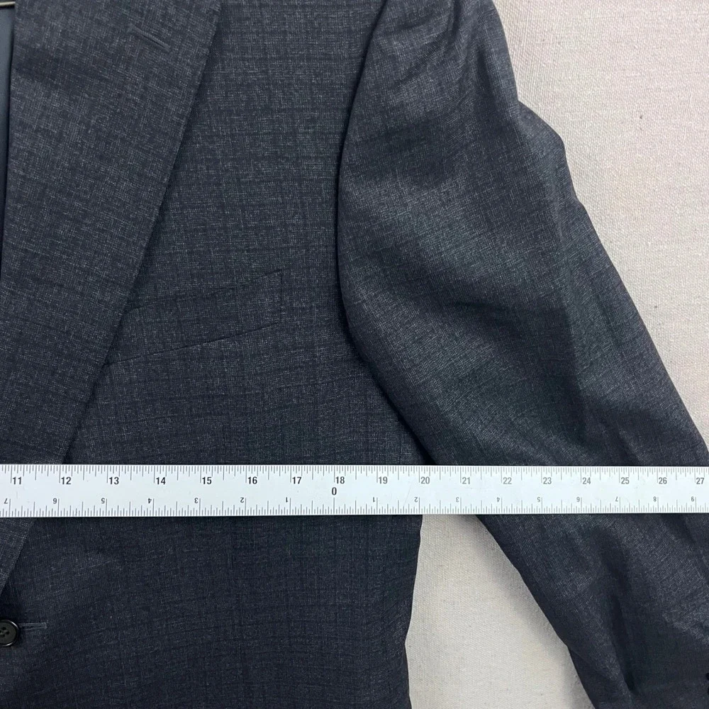 Canali Blazer Mens 42R Charcoal Grey Textured Crosshatch Two Button‎ Sport Coat